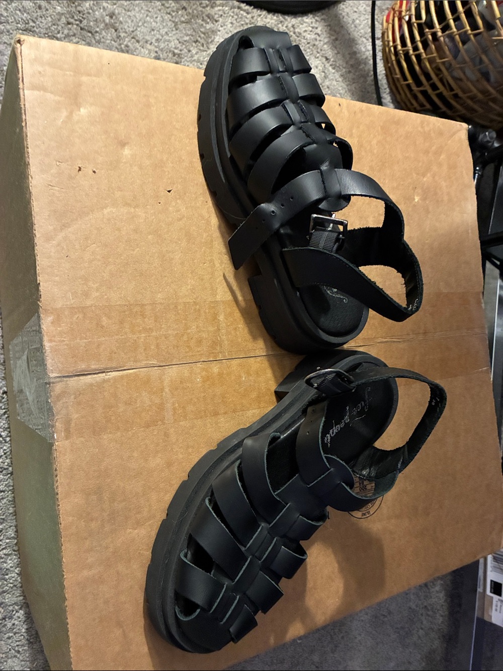 Free People Black Woven Strappy Sandals